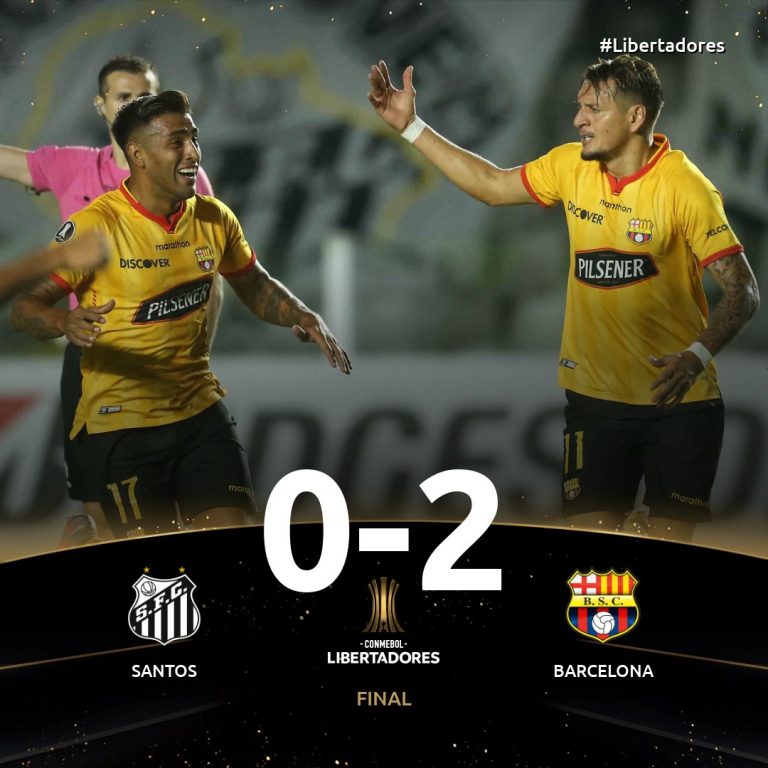 Copa Libertadores 2021: Barcelona SC derrotó 2-0 a Santos FC en el estadio Urbano Caldeira